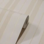 Papel de Parede Vinilico Listras Marfim c/ Dourado PDS3701
