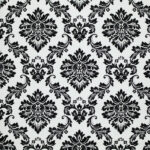 Papel de Parede Vinilico Damask Off White com Preto PDD8002