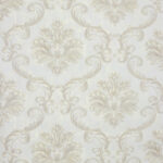Papel de Parede Vinílico Damask Off white com Areia PDD9102