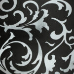 Papel de Parede Floral Preto com prata
