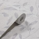 Papel de Parede Vinílico Floral Off White e Cinza PDF5002