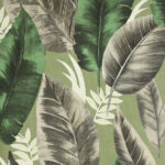 Papel de Parede Floral Verde com Folhas PDF5115