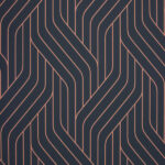 Papel de Parede Geométrico Chumbo com Rosê Gold