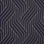 Papel de Parede Geométrico Fundo Azul com Dourado