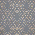 Papel de Parede Geométrico Cinza com Rosê Gold PDG0071