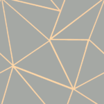 Papel de Parede Geométrico Estrela Cinza com Bronze PDG0097