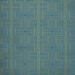 Papel de Parede Vinilizado Geometrico Azul com Dourado Metalizado PDG0706