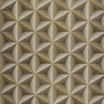 Papel de Parede Vinílico 3D Geométrico Dourado e Prata