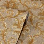 Papel de Parede Vinílico Damask Dourado Escuro PDD5506