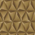 Papel de Parede Vinílico Geométrico 3D Dourado