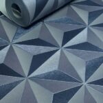 PAPEL DE PAREDE VINÍLICO GEOMÉTRICO GRAFITE 3D-PDG8801-COL.VERSAILLES