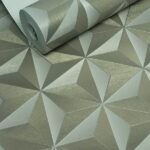 PAPEL DE PAREDE VINÍLICO GEOMÉTRICO PRATA COM NUDE 3D-PDG8803-COL.VERSAILLES