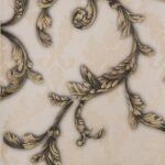 Papel de Parede Vinílico Floral Palha com Bronze