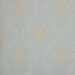 Papel de Parede Vinílico Damask Azul claro com Cobre