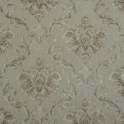 Papel de Parede Vinílico Damask Marrom Metálico