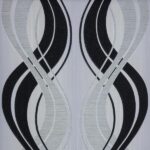 Papel de Parede Geométrico 3D Ondas Prata com Preto