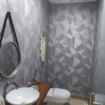 Papel de Parede Geométrico Prata Metalizado PDG0901